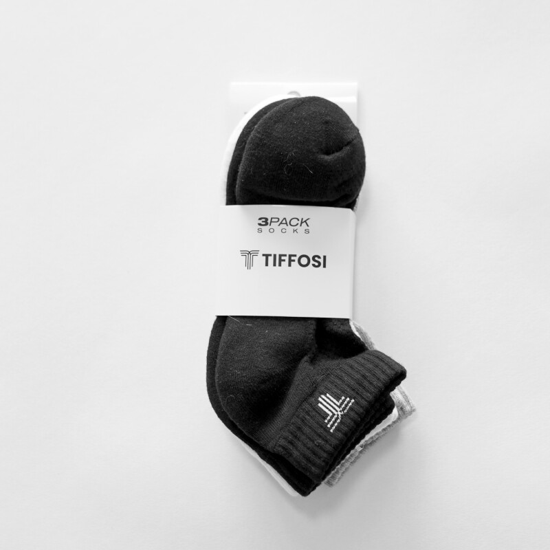 Medias Tripack Soquete Unisex Negro