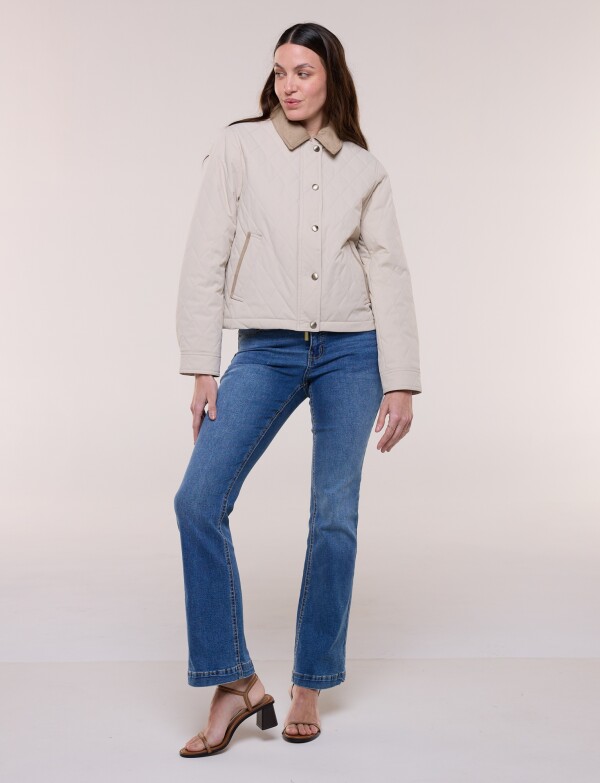 Campera Capitoneada Combinada BEIGE CLARO