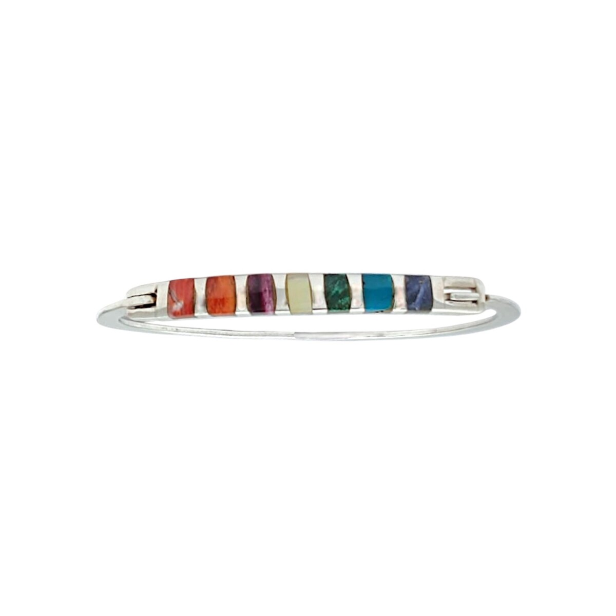 Brazalete 7 chakras -Plata 950-Resina multicolor-BR3013 - conpiedra 