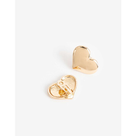 Aros Clip Corazón Bañado En Oro Dorado