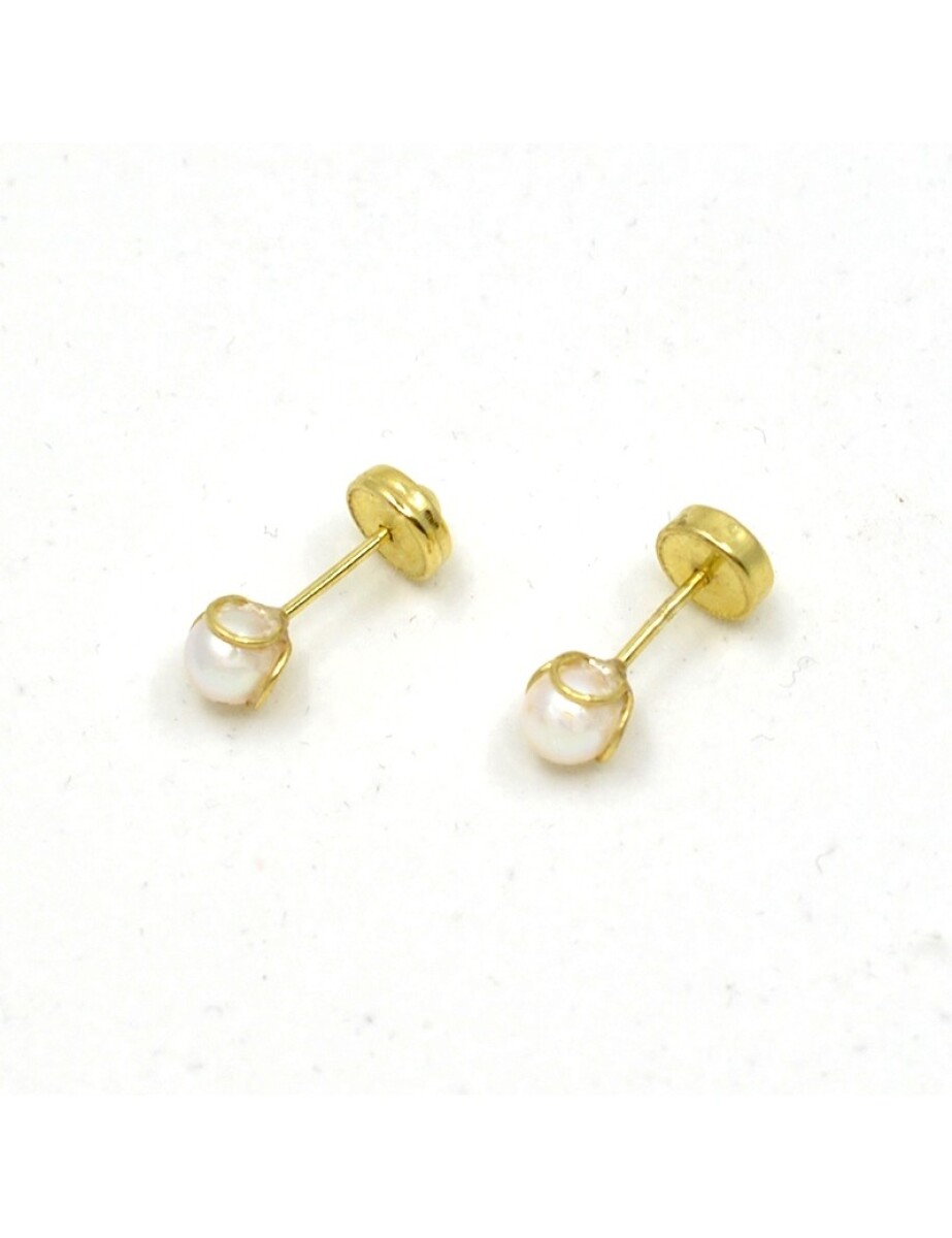 Abridores en Oro 18 K Y Perlas Con Engarce 3 Aritos 