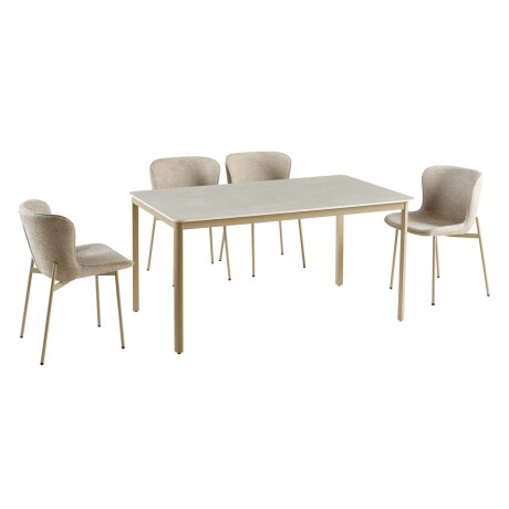 JUEGO DE COMEDOR METAL-Y-PIEDRA YANN