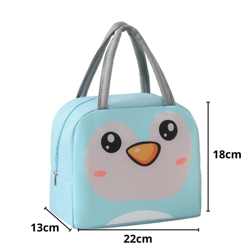 Bolsa Térmica Lonchera Infantil Bolso Caliente Frio Comida Pajaro celeste