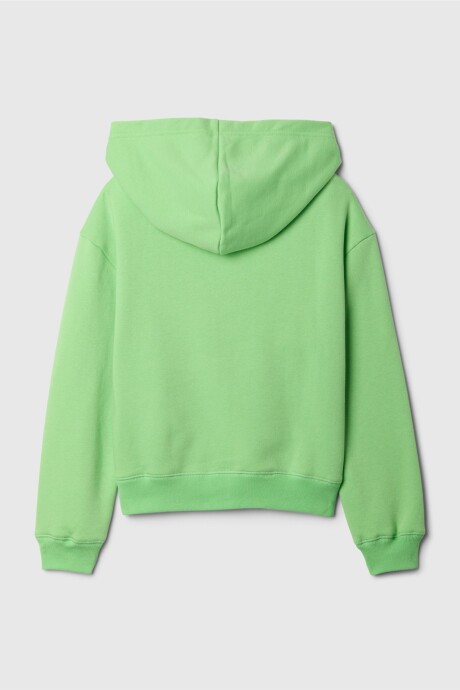 Buzo Canguro Con Cierre Logo Gap Niña Julep Green