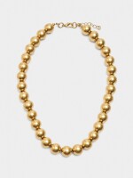 Collar Corto De Cuentas dorado
