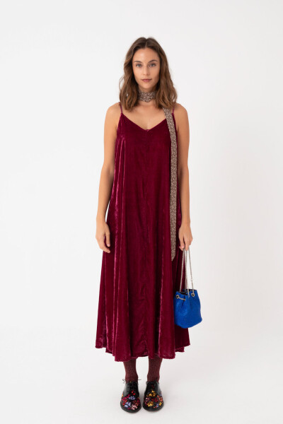 VESTIDO LARGO DE BRETEL FINO E Rosa