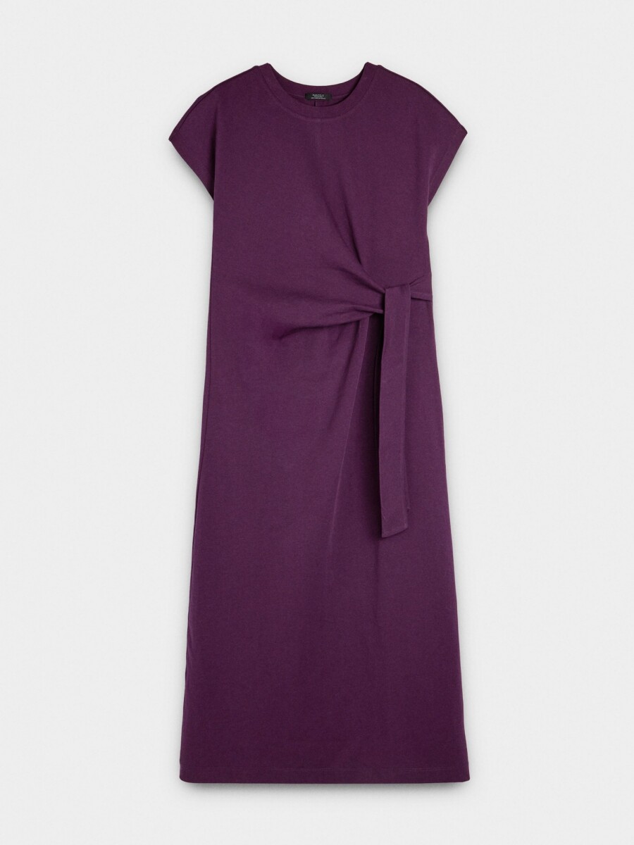 Vestido Drapeado 100% Algodón burdeos