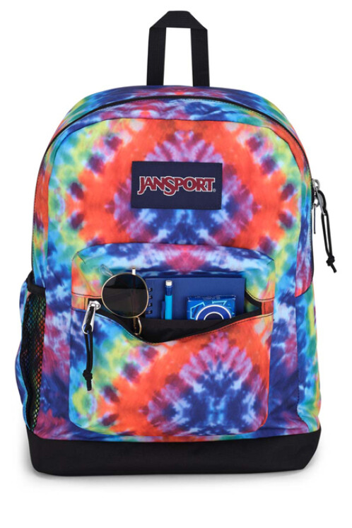 MOCHILA JANSPORT CROSS TOWN PLUS RED MULTI HIPPIE DAYS