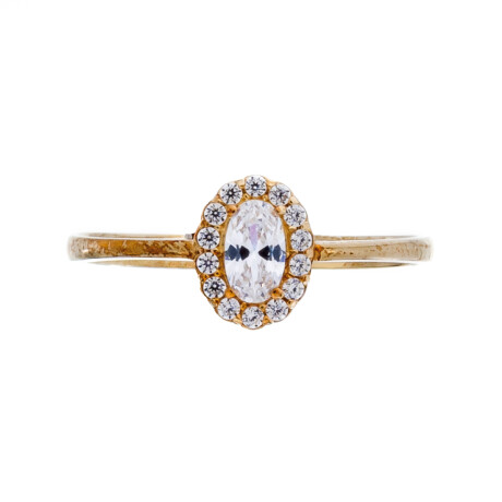 Anillo de oro 9 ktes y circonias, LADY DI. Anillo de oro 9 ktes y circonias, LADY DI.