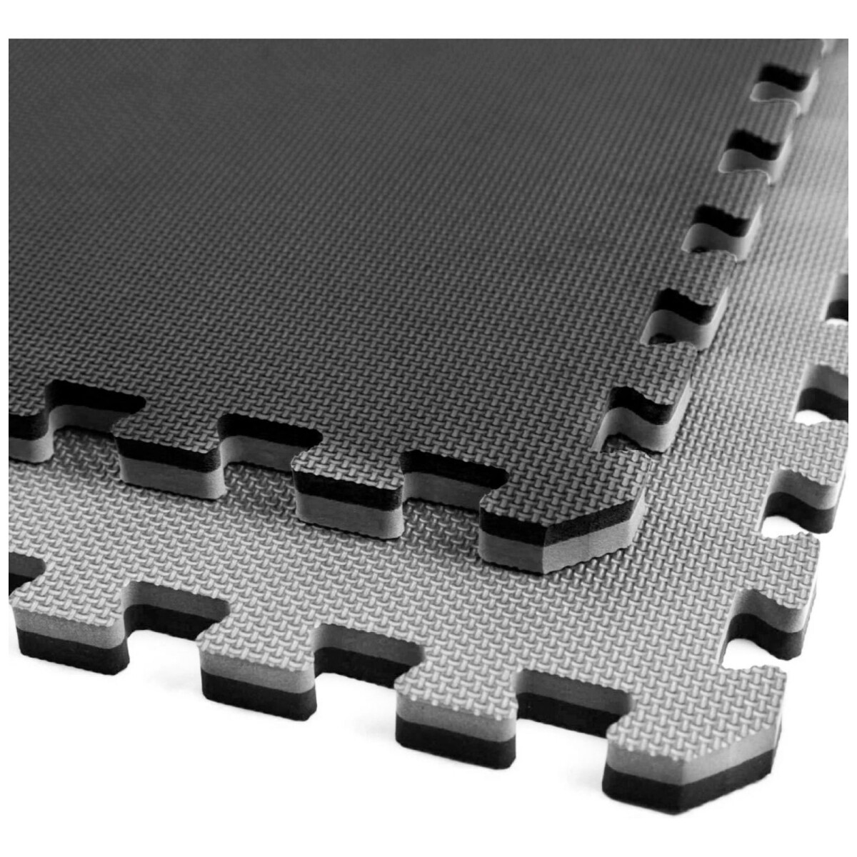 Piso Tatami Goma Eva Encastrable 1x1m 2cm Yoga Pesa Mancuer - NEGRO GRIS 