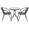JGO DE MESA RED VIDRIO P/JARDIN MARRON 3PZAS Unica