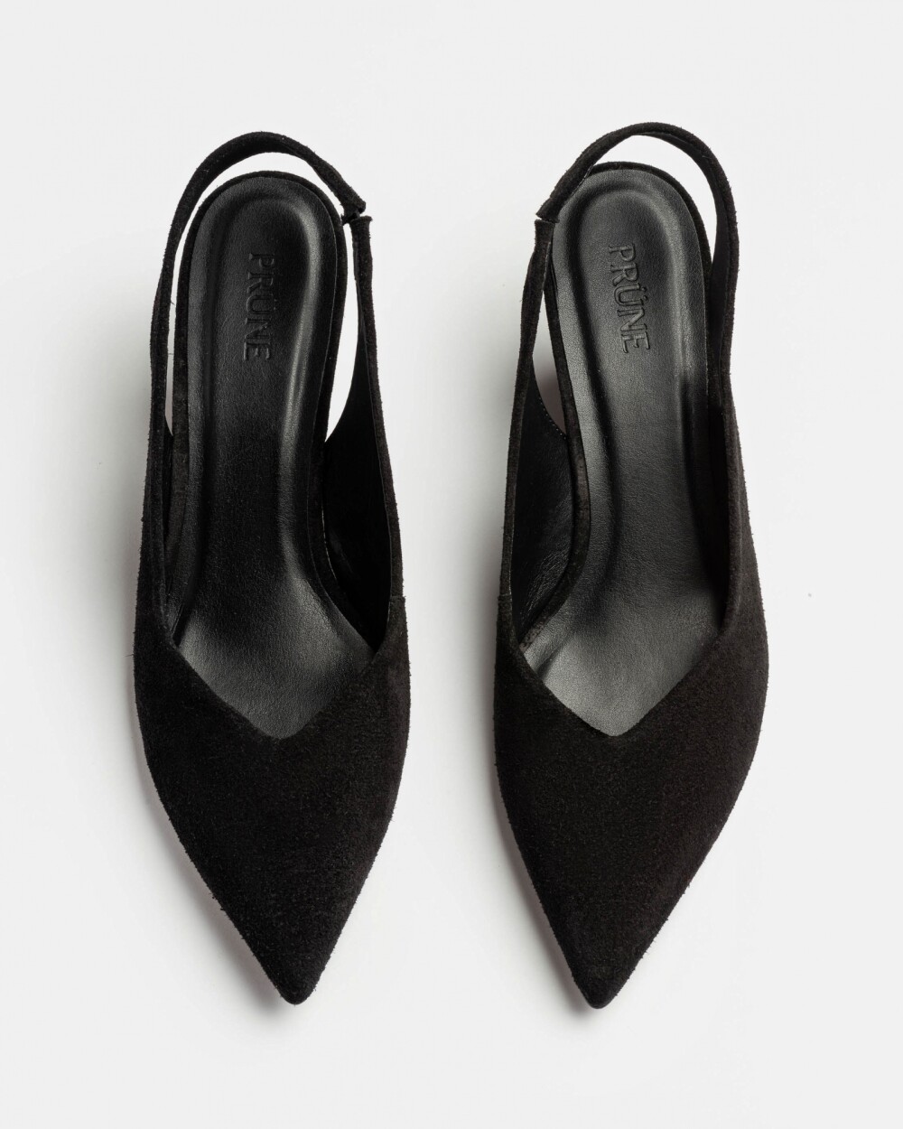 Stiletto Bianca en cuero gamuza Negro