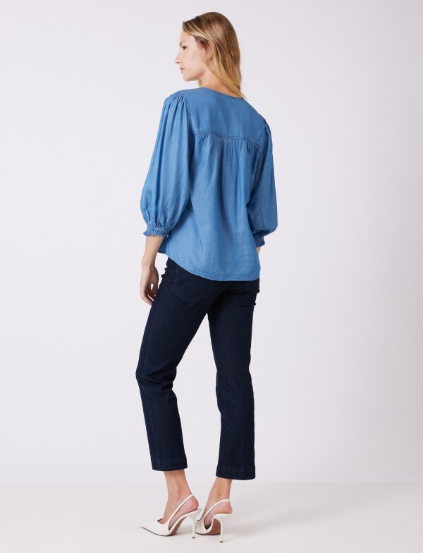 Blusa Lyocell Pespunte JEAN