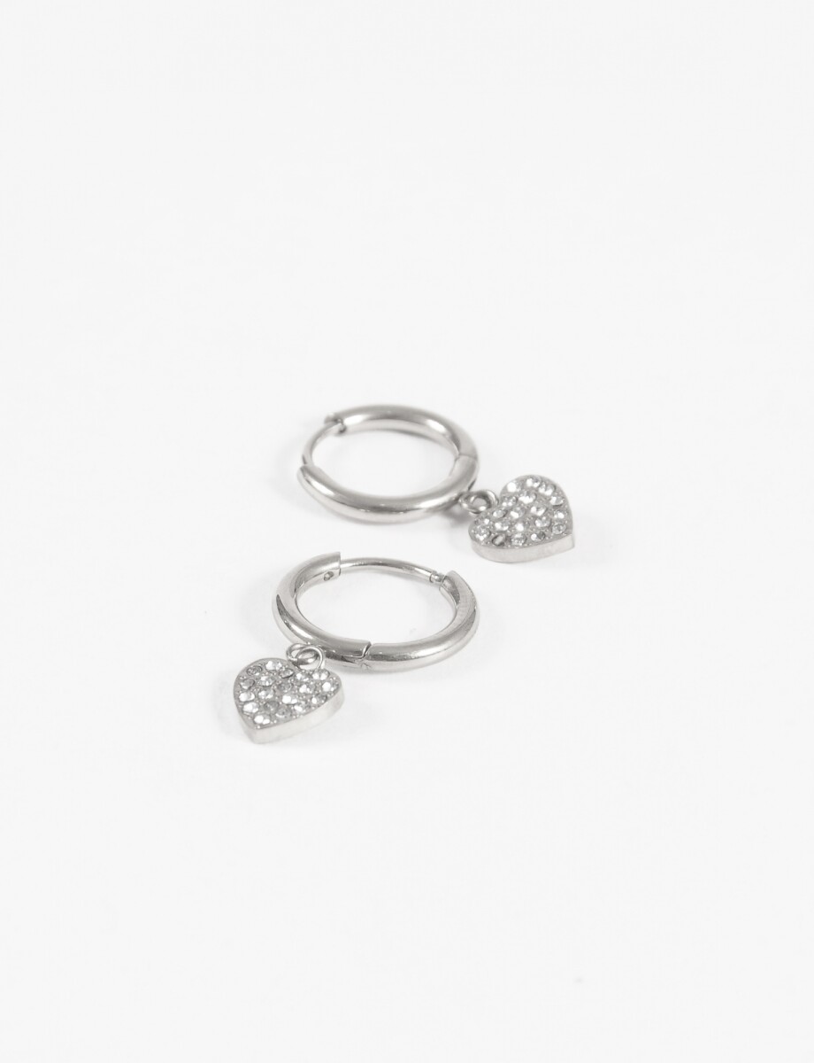 Aros dije cora strass - plateado 