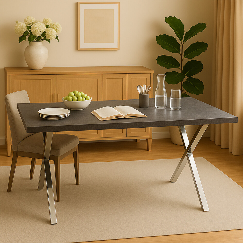 Mesa Comedor Con Patas Cromadas Mesa Comedor Con Patas Cromadas