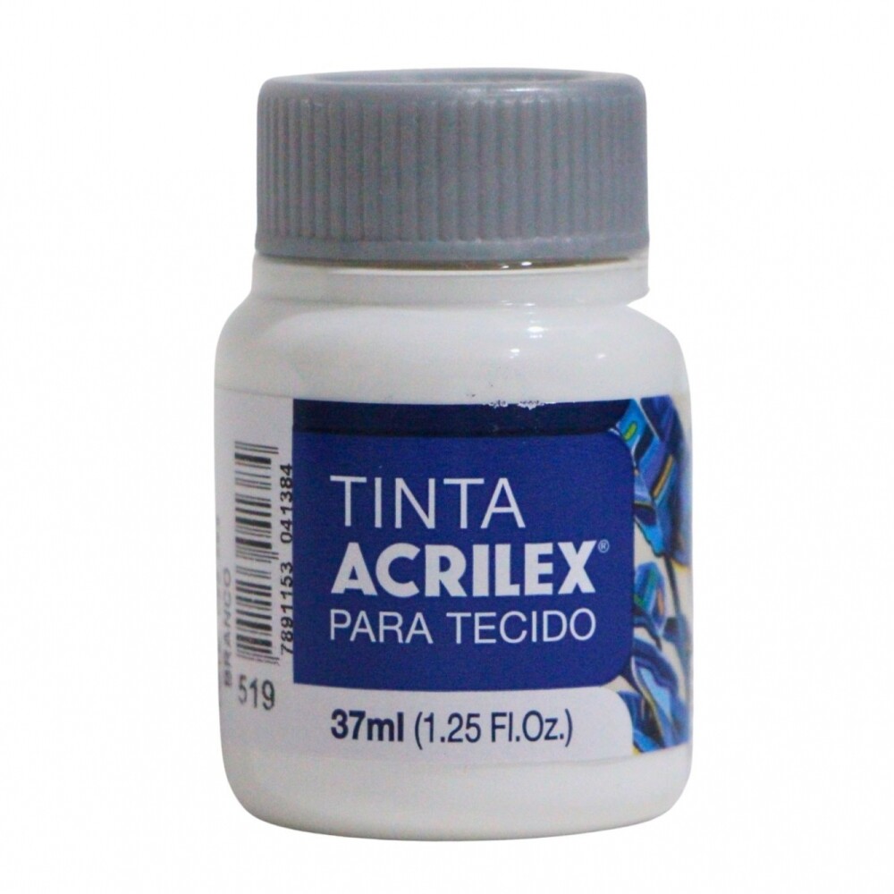 PINTURA PARA TELA 37 ML ACRILEX COLOR BLANCO 519 PINTURA PARA TELA 37 ML ACRILEX COLOR BLANCO 519