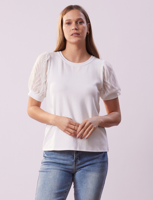 Remera Mga Encaje BLANCO