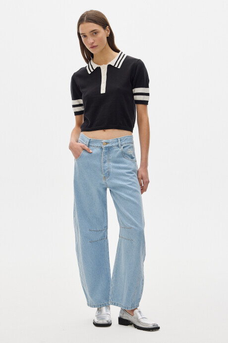 Jean Barrel Soft Baby Blue