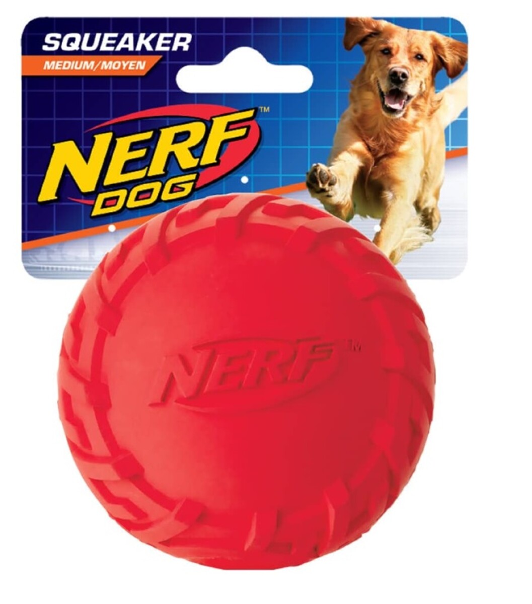 Pelota de Goma Squishy Nerf Pet 8 cm - ROJO 