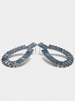 Pendientes Maxi Ovalados De Cristales azul