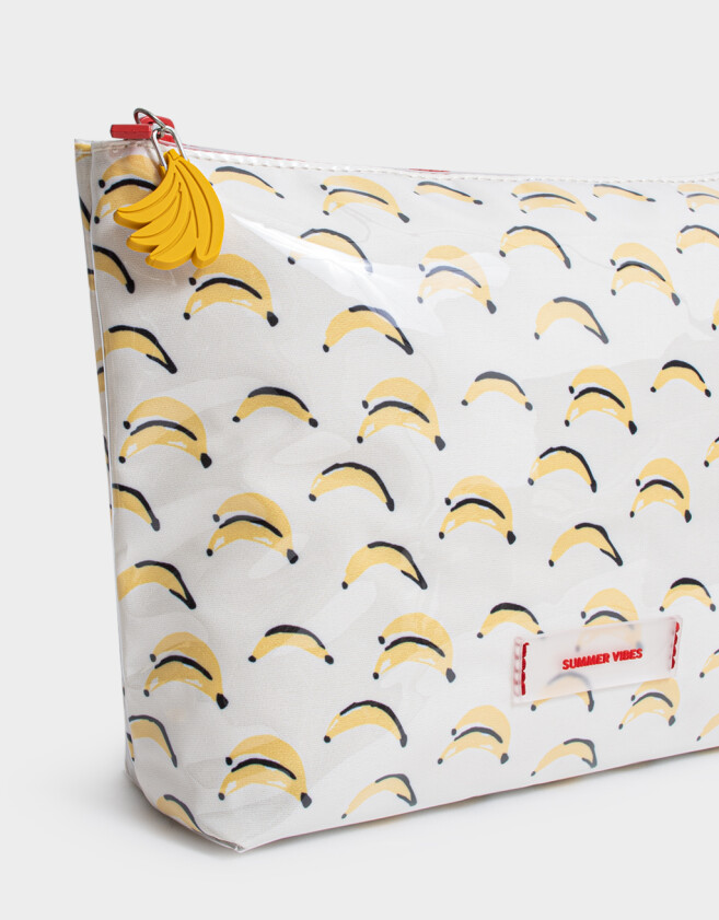 Porta Cosméticos Portacosméticos Estampado - Blanco Crudo