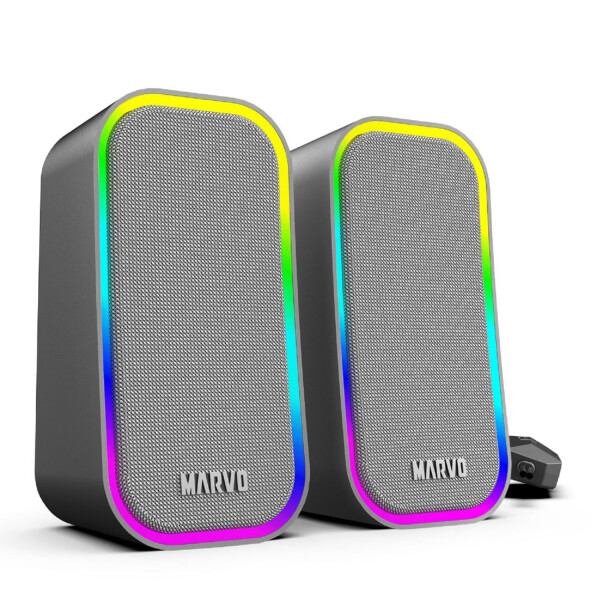 Parlante Gamer Pc Marvo Sg-285 2.0 Luz Rgb NEGRO