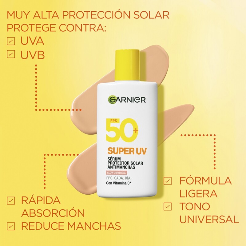 Protector Solar Facial Garnier Super Uv Fps 50+ 40 Ml. Protector Solar Facial Garnier Super Uv Fps 50+ 40 Ml.