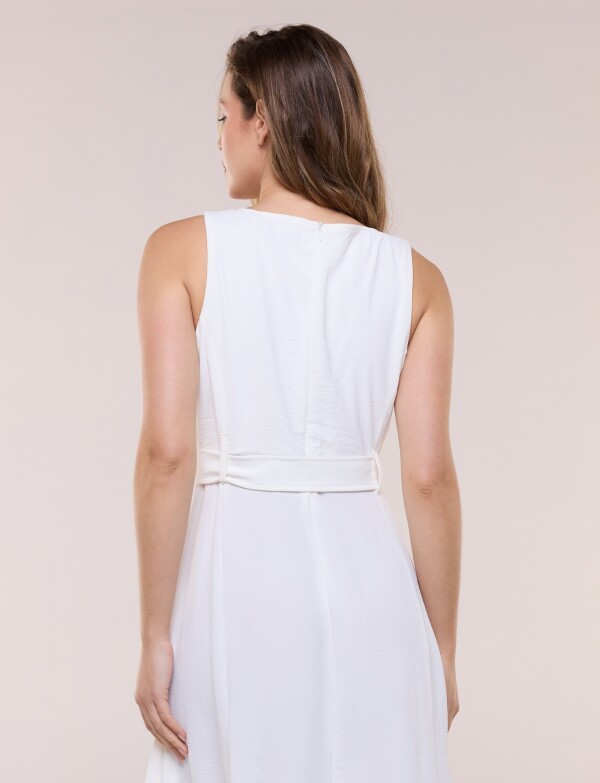 Vestido Midi Con Cinto CRUDO