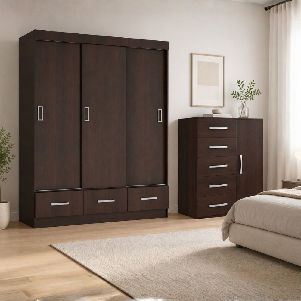 COMBO DORMITORIO – ROPERO 3 PUERTAS + CÓMODA ZAPATERA COMBO DORMITORIO – ROPERO 3 PUERTAS + CÓMODA ZAPATERA