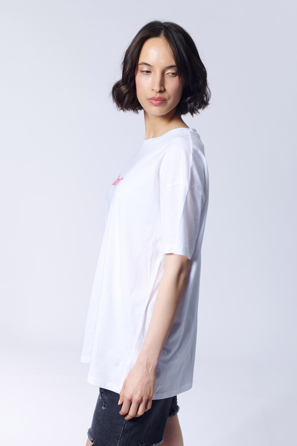 Remera Manga Corta Blanca Estampan Amour BAS Basic Simple