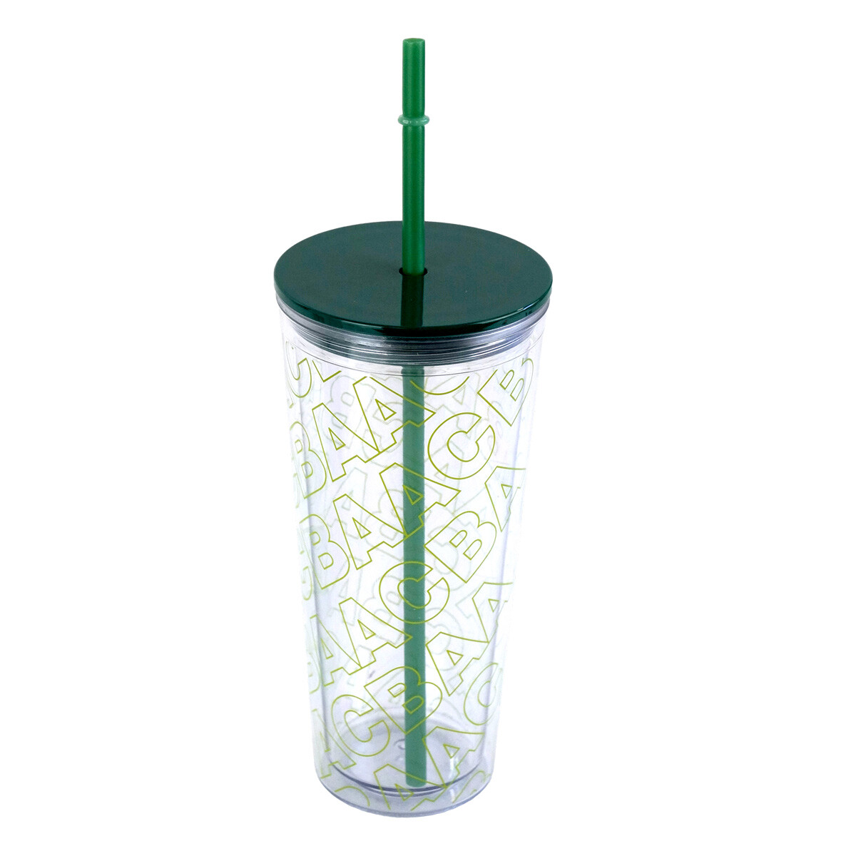 VASO ACRILICO P/FREEZER C/SORBITO 700ML VERDE DOBLE PARED 