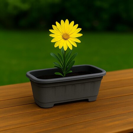 MACETA JARDINERA RECTANGULAR 1,6LTS GRIS MACETA JARDINERA RECTANGULAR 1,6LTS GRIS