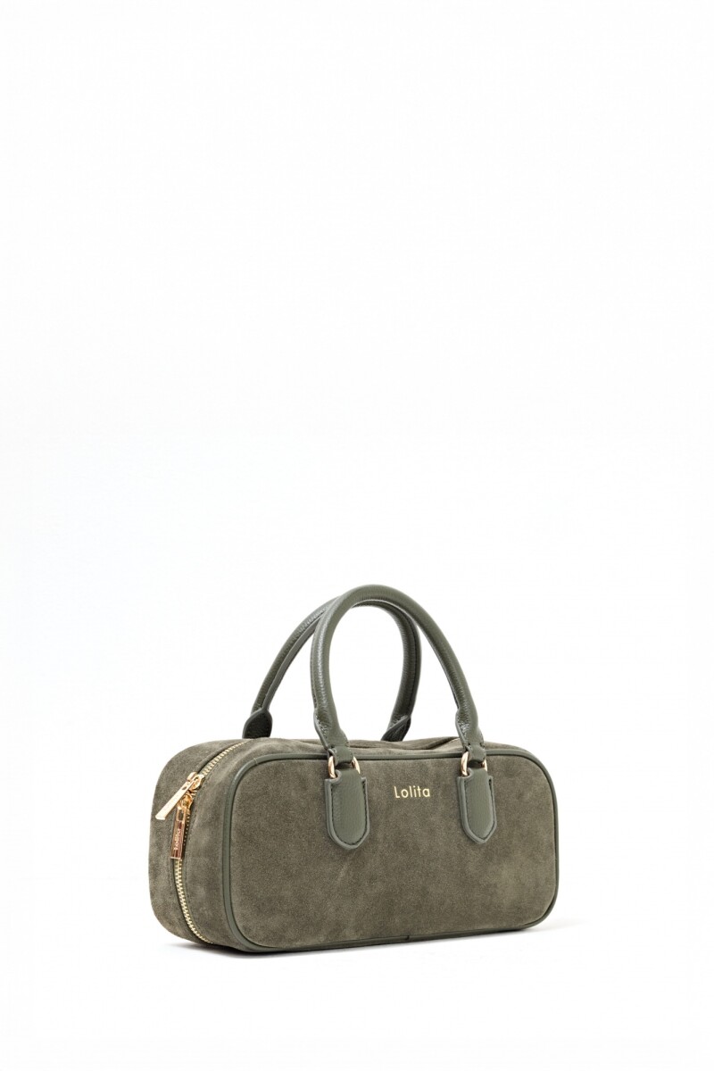 Cartera de cuero satchel verde oliva