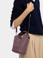 Bolso Bombonera Efecto Piel burdeos