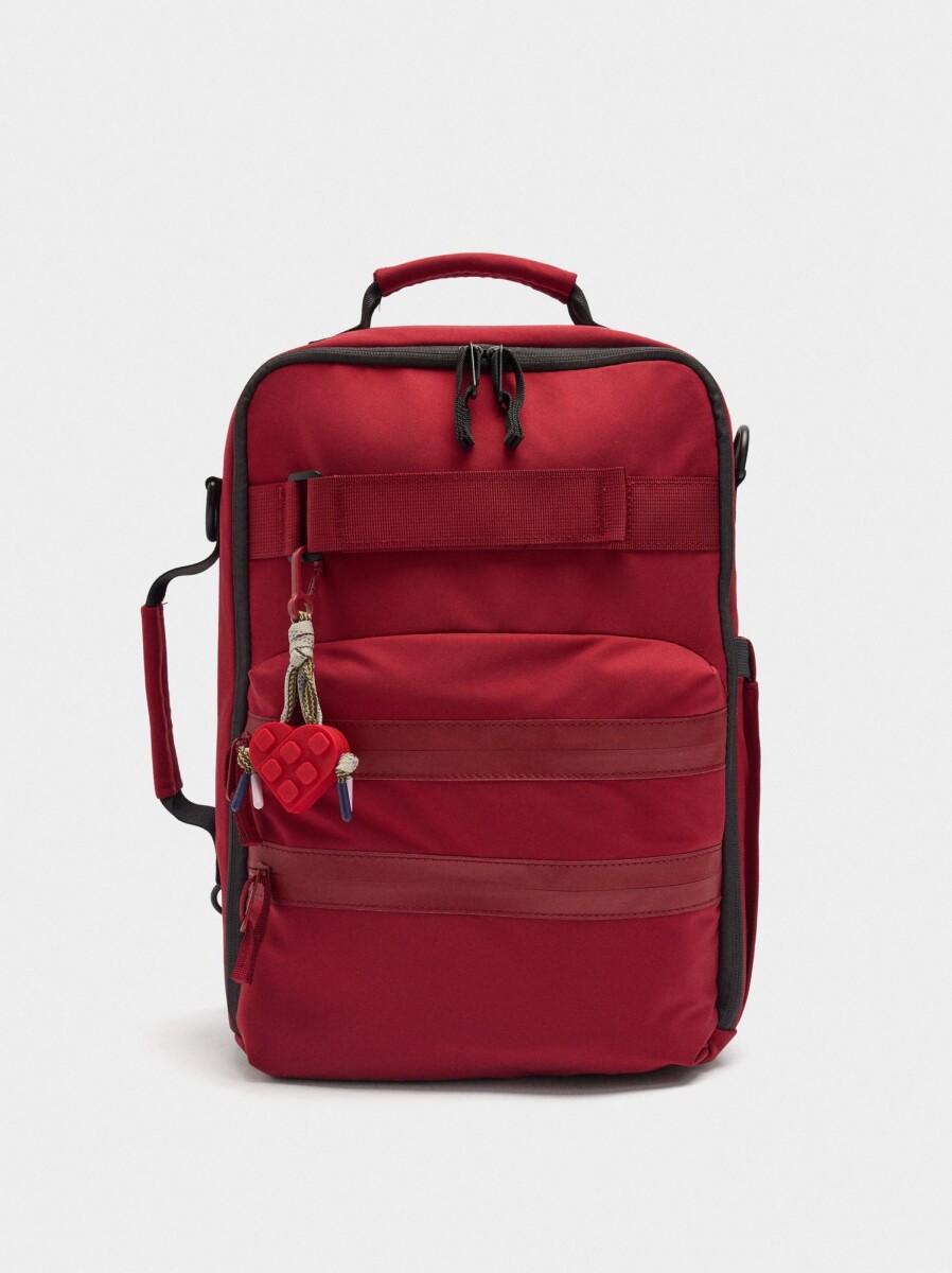 Mochila De Cabina De Nylon Colgante De Corazón - rojo 