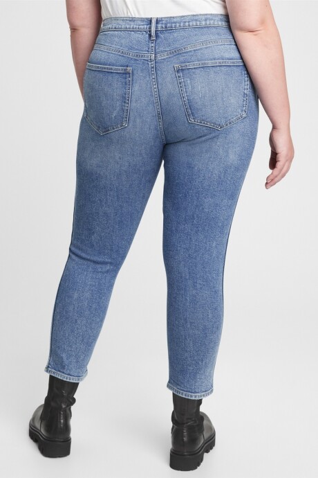 Jean Vintage Slim Tiro Alto Mujer Dark Hilda