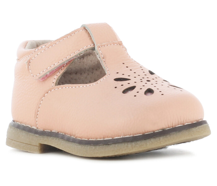 Zapatos de Niña MINI Miss Carol BERET con velcro y calado Rosado