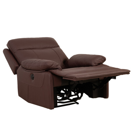 RECLINABLE 1 CUERPO CUERO MARRON HOSHI MERLOT