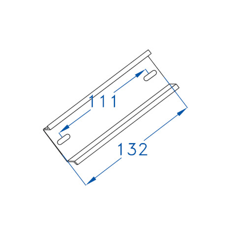 Riel omega din para 6 módulos, 13cm de largo GR7310