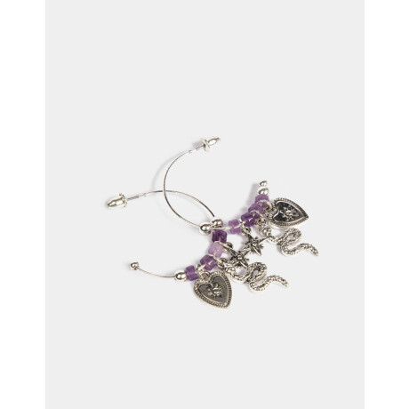 Argollas Con Dijes Plateado