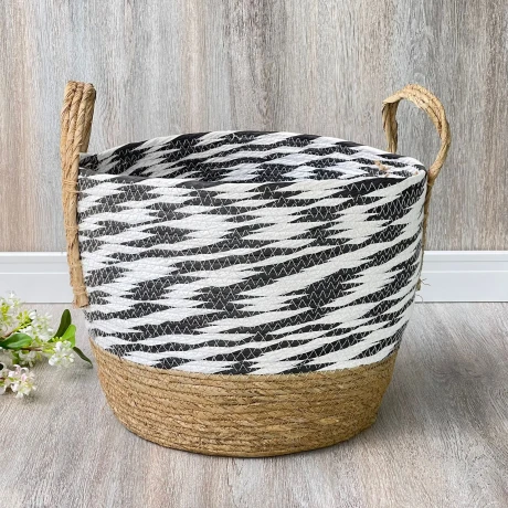 Canasto Cesto Yute Natural Zebra Alto 30cm x Ø 33cm Canasto Cesto Yute Natural Zebra Alto 30cm x Ø 33cm