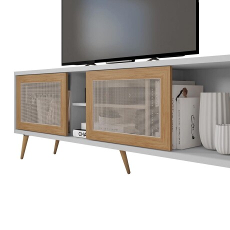 Rack Frizz Grande - Puerta Ratán Blanco / Buriti
