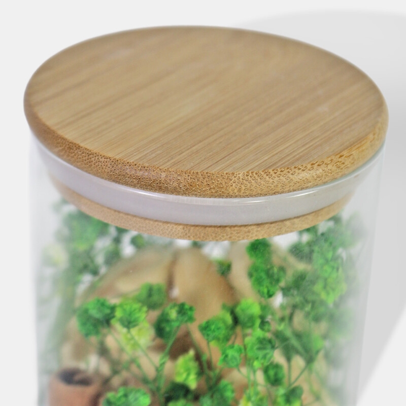 FLOR ARTIF SECA EN FRASCO VIDRIO 8X15CM Unica