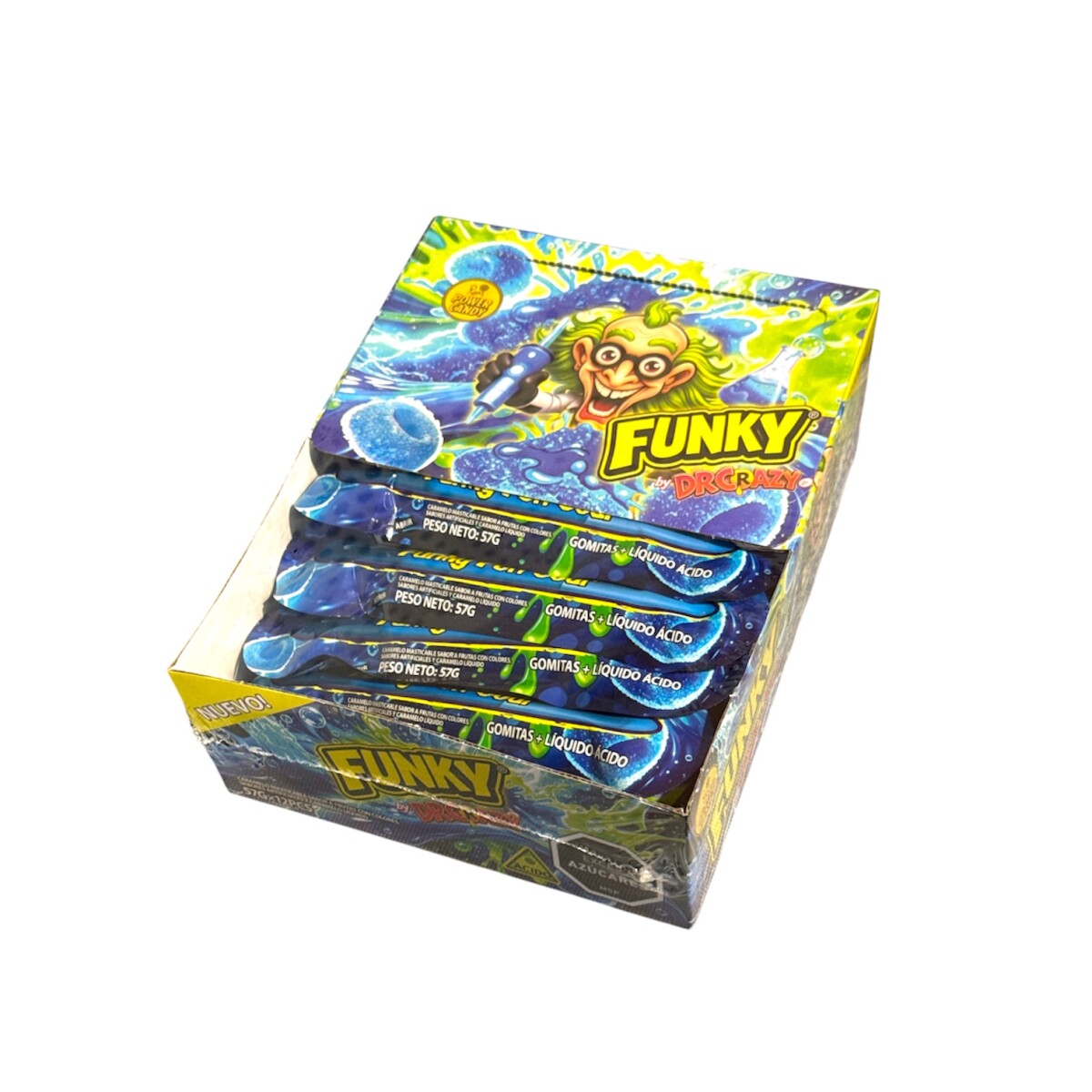 Gomita Funky Pen Dr Crazy x 12 - Sabor Frutas Azules 
