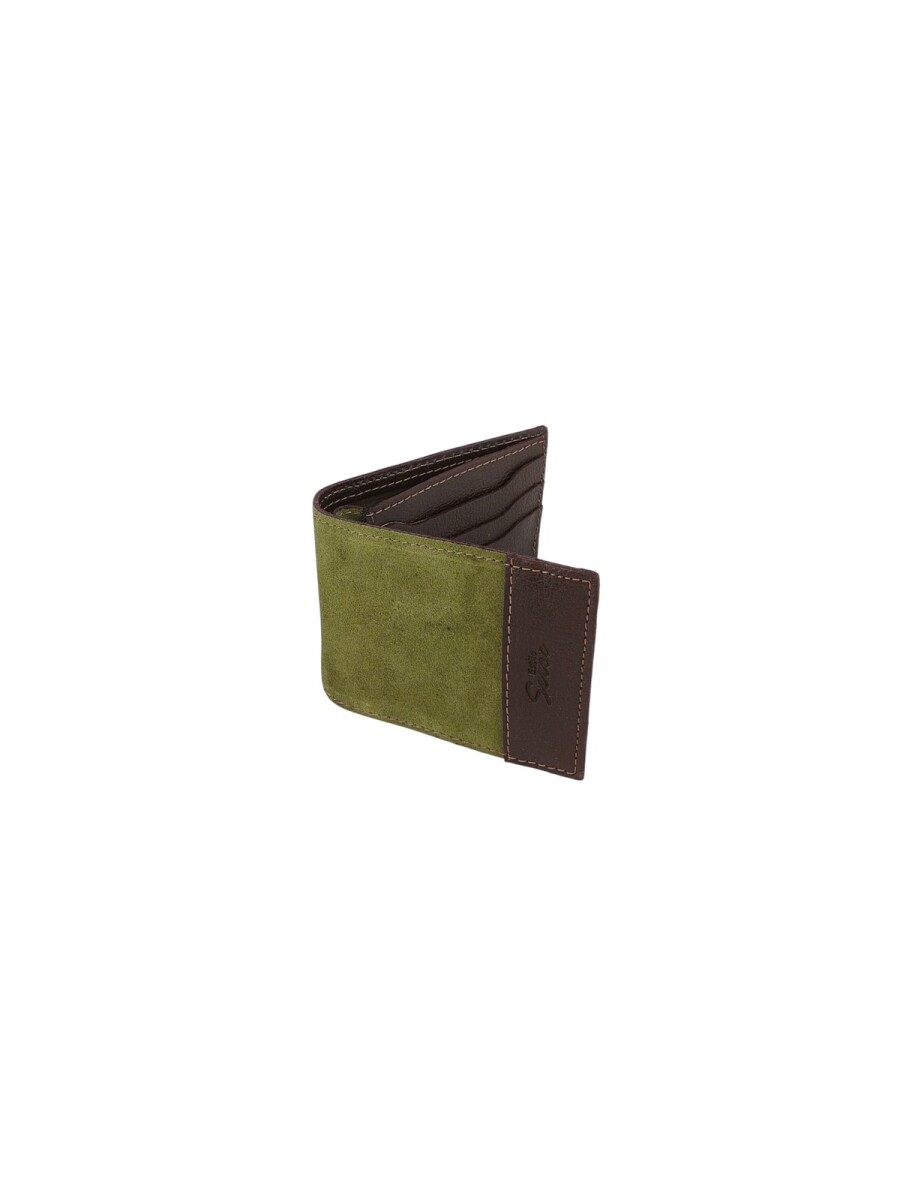 Billetera al corte con visor y tarjetero - verde 