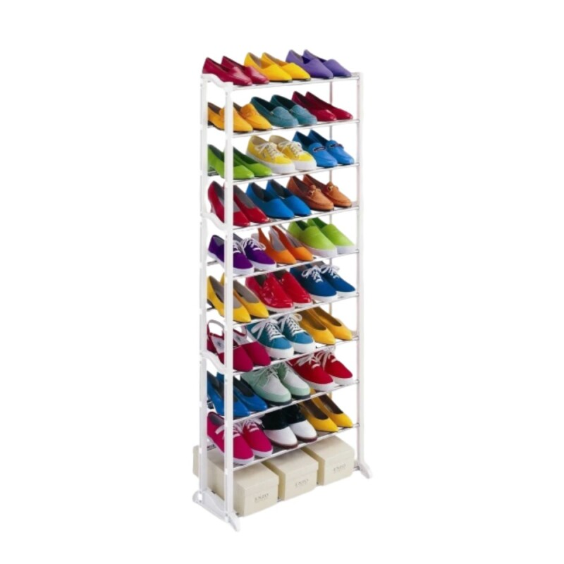 Zapatera 10 Niveles Rack Zapatos Organizador Color Blanco Zapatera 10 Niveles Rack Zapatos Organizador Color Blanco