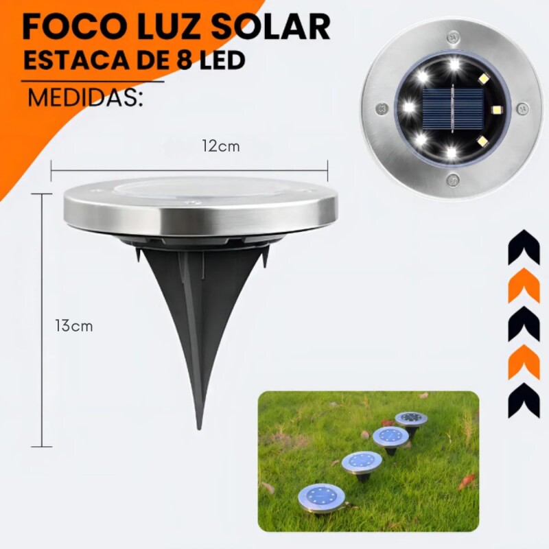 Set 4 Focos Luz Solar Farol Lampara Led Exterior Jardin Piso Set 4 Focos Luz Solar Farol Lampara Led Exterior Jardin Piso