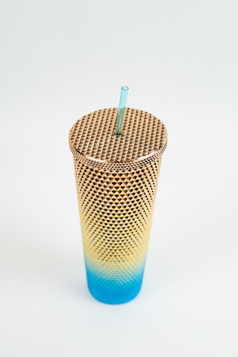 Vaso Con Tapa + Sorbito Eira - Estampado 3 