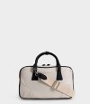 Cartera Bowling Con Tag Blanco Crudo