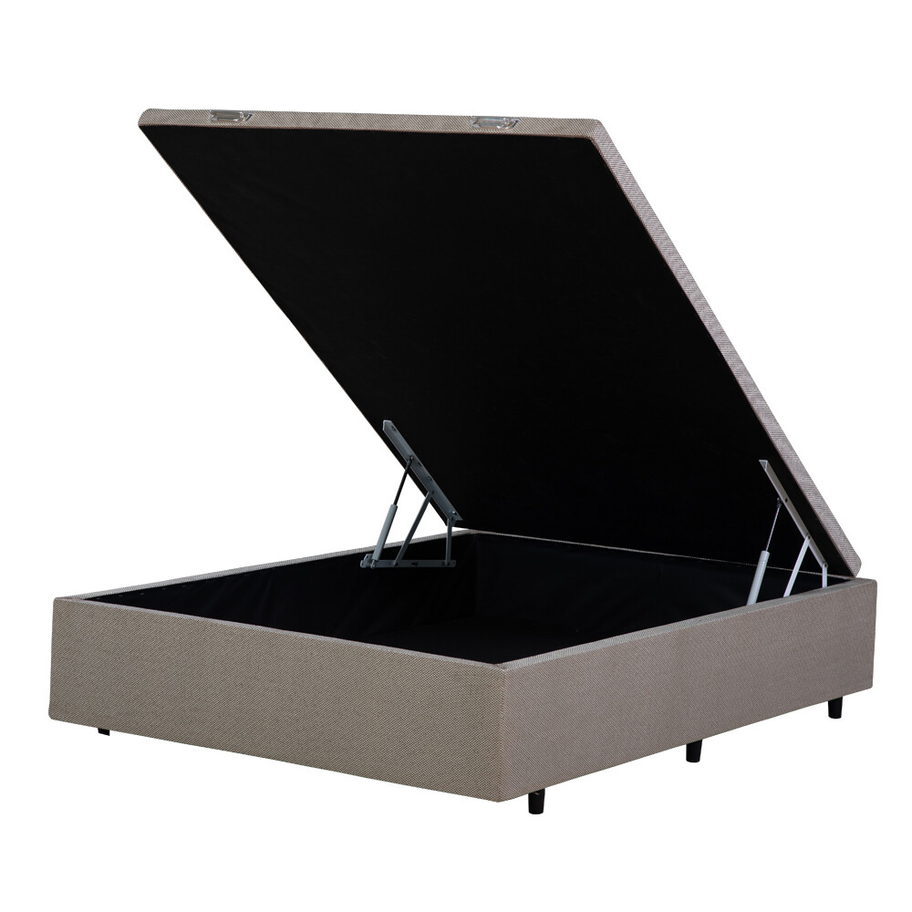 BOX BAÚL 2 PLAZAS BASE DE SOMMIER GUARDARROPA CAMA BEIGE